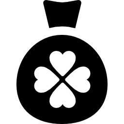 medalla con trébol de cuatro hojas icono
