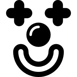 Face of smiling clown icon
