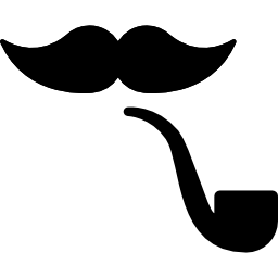 Mustache and pipe icon
