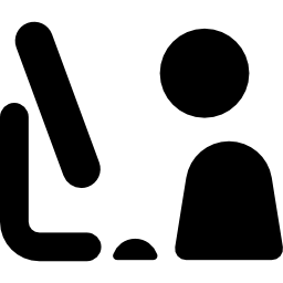 usuario frente a la computadora icono