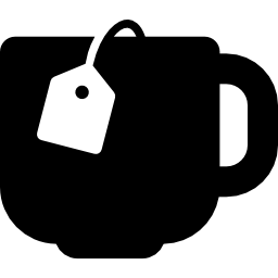 xícara com saquinho de chá Ícone