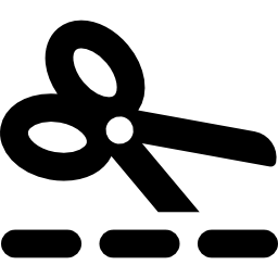 Scissors cutting icon