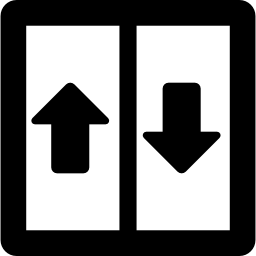 flechas direccionales de ascensor icono