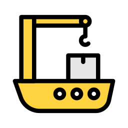 Грузовой катер иконка