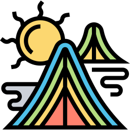 Rainbow mountain icon