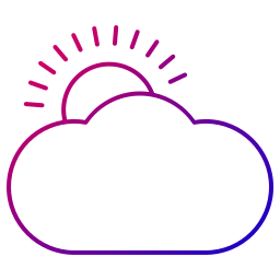 Clouds and sun icon