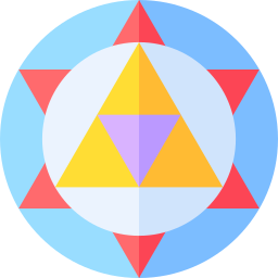triangulo en circulo icono