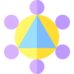 triangolo in cerchio icona