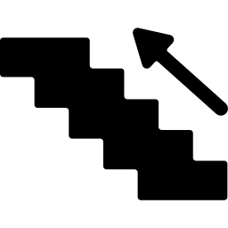 escalera, señal, silueta icono