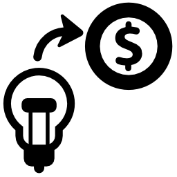 convertir ideas en dinero icono