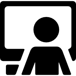 personal computer en werknemer icoon