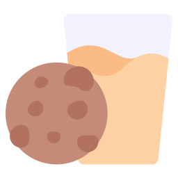 biscoito e leite Ícone