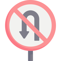 No u turn icon