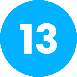 número 13 icono