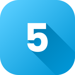 número 5 icono