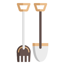 herramientas de jardinería icono