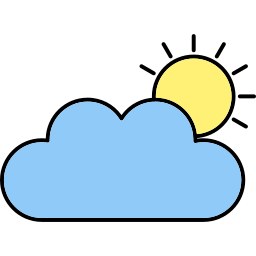 nubes y sol icono