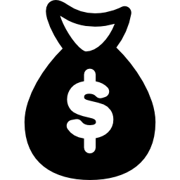 bolsa de dinero con signo de dólar icono