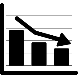 pérdida de gráfico financiero icono