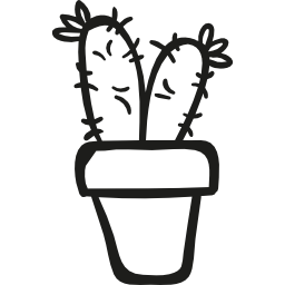 dwie kaktusy w doniczce ikona