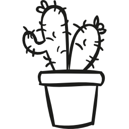 dwa kaktusy w doniczce ikona