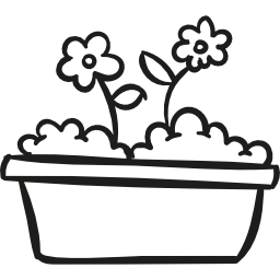 fiori vaso da giardinaggio icona