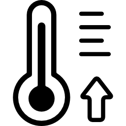 termómetro caliente icono
