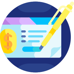 Bank check icon