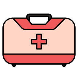 bolsa de primeros auxilios icono