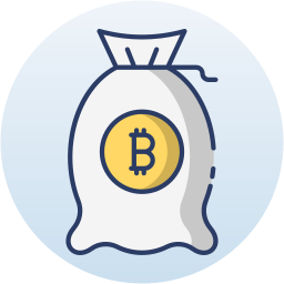bolsa de bitcoins icono