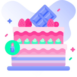 pastel de cumpleaños icono