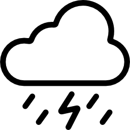 burzowa chmura z deszczem i grzmotami ikona