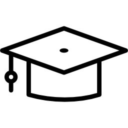birrete de graduación icono