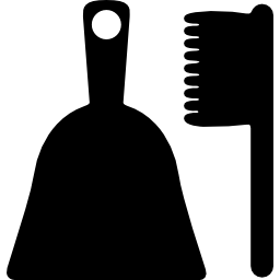 recogedor y cepillo icono