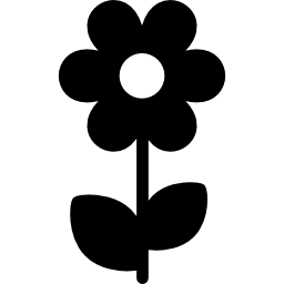 bloem met twee bladeren icoon