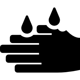 mano e gocce d'acqua icona