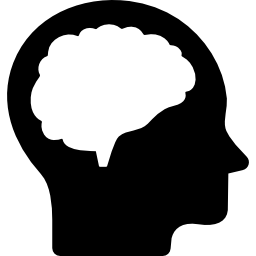 cervello e testa icona