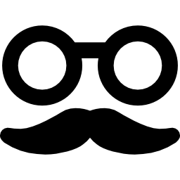 baffi e occhiali icona