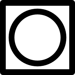 cercle à l'intérieur du carré Icône