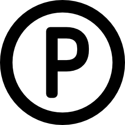 p binnen een cirkel icoon