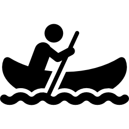homem em canoa Ícone
