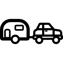 carro com trailer Ícone