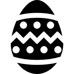 Decorated egg with stripes and dots icon