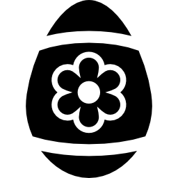 huevo decorado con flor icono