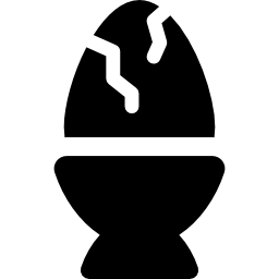 uovo rotto sulla tazza icona