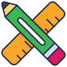 Pencil and ruler icon