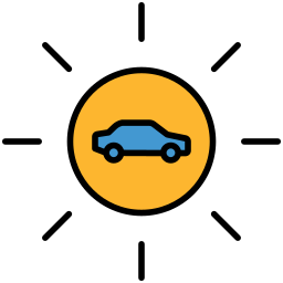 Solar energy car icon
