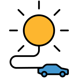 auto mit solarenergie icon