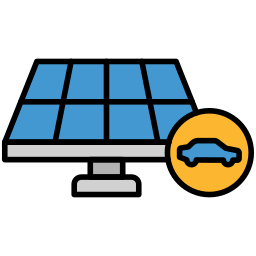 coche de energía solar icono