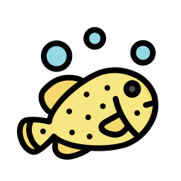 poisson-coffre jaune Icône